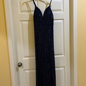 Sparkling Navy Evening Dress